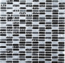 Lames Rectangle Carreaux Mosaïque de verre Bâtons mini gris noir anthracite Pierre naturelle Structure Carrelage Cuisine WC - MOS87-1403
