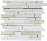 Carreau de mosaïque Céramique translucide blanc composite Mosaïque de verre Crystal pierre céramique blanc MOS87SO-0101_f