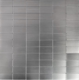 carreau mosaïque autocollant ALU argent métal miroir carrelage dos cuisine MOS200-22M50
