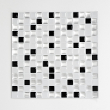 adhésif mosaïque optique vinyle film adhésif blanc argenté noir carrelage cuisine