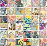 Mosaïque en céramique Carreaux de mosaïque rétro colorés POP UP ART Design fond de cuisine MODERN ART