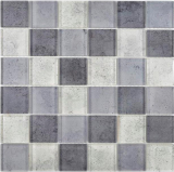 Mosaïque de verre transparent Crystal gris mur carrelage cuisine douche salle de bain MOS88-0022_f | 10 Tapis de mosaïque