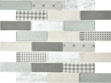 Mosaïque translucide Brick ECO Mosaïque de verre rétro gris mur carrelage cuisine douche salle de bain MOS88-R002