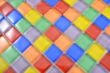 Motif main Mosaïque de verre transparent Crystal multicolore mur carrelage cuisine salle de bain MOS88-1235_m