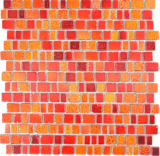 Mosaïque de verre Tapis de mosaïque Bordure de mosaïque orange rouge Mur Carrelage cuisine salle de bain