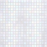 Mosaïque de verre Carreaux de mosaïque blanc nacré iridium irisé mur mur bac à douche MOS58-0103