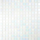 Mosaïque de verre Carreaux de mosaïque blanc nacré arc-en-ciel iridium Carrelage cuisine salle de bain MOS240-WA02-N