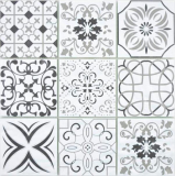 Mosaïque de verre transparent Crystal Retro noir et blanc mur carrelage cuisine salle de bain MOS160-0301_f | 10 tapis de mosaïque