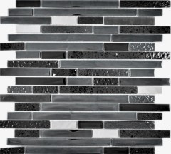 Mosaïque de verre Bâtonnets Carreaux de mosaïque Acier inoxydable Artificial Grafit noir anthracite argenté