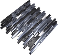 Échantillon manuel Translucide Composite Acier inoxydable Mosaïque composite Mosaïque de verre Artificial Acier noir MOS87-0322_m