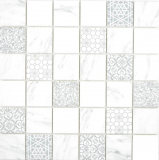 GLAS Mosaïque ECO Aspect Carrare Carreaux muraux Carrelage cuisine salle de bain_f | 10 Tapis de mosaïque