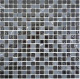Pierre naturelle Mosaïque de verre Carreau de mosaïque Marbre Rustique noir anthracite graphite mur Carreau de cuisine Salle de bain WC - MOS58-0203