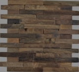 Mosaïque de bois en planches de bateau Verbund Wood FSC Revêtement mural fond de cuisine MOS160-21
