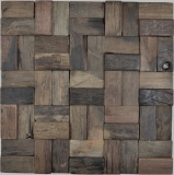 Mosaïque de bois en planches de bateau Wood FSC Revêtement mural fond de cuisine MOS160-25