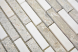 Échantillon manuel de marbre Mosaïque composite pierre grise blanche Carreau de mosaïque murale Miroir de carrelage cuisine salle de bain MOS87-0201_m