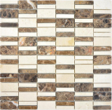 Marbre Mosaïque Pierre emperador dark cremarfil Carreau de mosaïque murale Carrelage cuisine salle de bain MOS88-1201_f