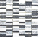 Marbre Mosaïque Pierre noire grise blanche Carreau de mosaïque murale Carrelage cuisine salle de bain MOS88-0123_f