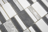 Motif manuel Marbre Mosaïque Pierre noir gris blanc Carreau de mosaïque murale Carrelage cuisine salle de bain MOS88-0123_m