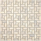 Mosaïque de marbre Roue en pierre chocolat Mosaïque de marbre Roue en pierre grise panthère polie MOS88-B23_f