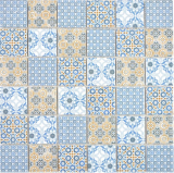 Céramique Mosaïque rétro beige jaune bleu blanc Carreaux de mosaïque murale Carreaux de cuisine Salle de bain MOS14-1234_f