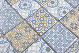 Motif main céramique Mosaïque rétro beige jaune bleu blanc Carreau de mosaïque murale Carrelage cuisine salle de bain MOS14-1234_m