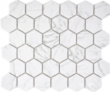 Mosaïque céramique Hexagone aspect Carrare blanc brillant Carreaux de mosaïque murale Carreaux de cuisine Salle de bain MOS11H-0001_f