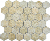 Hexagonal Hexagonal Carreau Mosaïque Céramique Granit Beige Aspect Pierre Carreau Mosaïque Mur Cuisine Salle de bains WC - MOS11H-1100