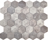 Hexagonal Hexagonal Carreau Mosaïque Céramique Ciment gris foncé Carreau Mosaïque Mur Carrelage Cuisine Salle de bains WC - MOS11H-0026