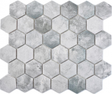 Hexagonal Hexagonal Carreau de mosaïque Céramique Ciment gris clair Carreau de mosaïque murale Carrelage cuisine salle de bain WC - MOS11H-0222