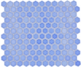 Hexagonal hexagonal carreau de mosaïque céramique mini bleu brillant carreau de mosaïque mur carreaux de cuisine salle de bains - MOS11H-0506