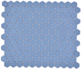 Hexagonal hexagonal carreaux de mosaïque céramique mini bleu vert R10B bac à douche carreaux de sol mosaïque antidérapant salle de bains - MOS11H-0405-R10