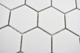 Échantillon manuel Mosaïque céramique Hexagone blanc R10B receveur de douche Carreau de sol Mosaïque cuisine salle de bain sol MOS11H-0111-R10_m