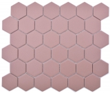 Hexagonal Hexagonal Carreau Mosaïque Céramique rouge clinker R10B Bac à douche Carreau de sol Mosaïque Antidérapant Carreau mural - MOS11H-0099-R10