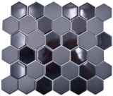 Mosaïque céramique Hexagone noir brillant R10B receveur de douche Carreaux de sol Mosaïque cuisine salle de bain sol MOS11H-0311-R10_f