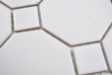Motif manuel Mosaïque céramique Octa blanc mat avec blanc brillant Carreau de mosaïque murale Miroir de carrelage cuisine salle de bain MOS13-Octa0111_m