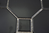 Motif manuel Mosaïque céramique Octa noir mat avec noir brillant Carreau de mosaïque murale Miroir de carrelage cuisine salle de bain MOS13-Octa0311_m