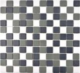 Céramique Mosaïque noir blanc anthracite mat CARREAUX DE DOUCHE RÉSISTANTS - MOS18-2213-R10