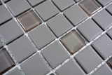 Échantillon manuel Carreau de mosaïque salle de bain Céramique gris foncé brun non émaillé Mosaïque de verre MOS18-1313-R10_m