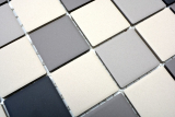 Échantillon manuel Carreau de mosaïque beige clair gris anthracite non émaillé Miroir de carrelage MOS14B-0208-R10_m