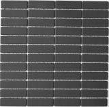 Bâtonnets Mosaïque Céramique noir anthracite non émaillé antidérapant receveur de douche carreau de sol carreau de bain mur - MOS24B-0310-R10