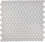 Mosaïque bouton LOOP mosaïque ronde gris clair beige non-émaillé antidérapant sol cuisine douche - MOS10-0202-R10