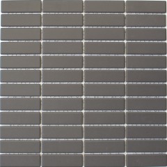 Bâtonnets Mosaïque Céramique gris brun boue non émaillé antidérapant receveur de douche carrelage cuisine salle de bain - MOS24-CUST051