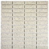 Bâtonnets Mosaïque Céramique blanc crème moucheté non émaillé antidérapant carrelage salle de bain cuisine - MOS24-0103-R10