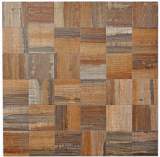 carreau mosaïque autocollant ALU brun métal imitation bois foncé carrelage MOS200-2122