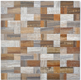 carreau mosaïque autocollant ALU gris beige métal aspect bois carrelage MOS200-2322