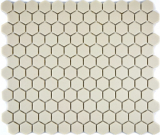 Carreau de mosaïque céramique blanc Hexagon beige clair non émaillé MOS11A-1202-R10_f