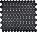 Hexagonal Hexagonal Mosaïque Carreau Céramique noir non émaillé antidérapant Bac de douche Sol Carreau de salle de bain - MOS11A-0304-R10