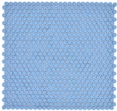 Mosaïque bouton Loop mosaïque ronde bleu brillant mat mur carrelage cuisine salle de bain MOS140-0411