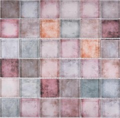 Mosaïque de verre Carreaux de mosaïque rose brun lilas mur carrelage cuisine salle de bain - MOS88-0412