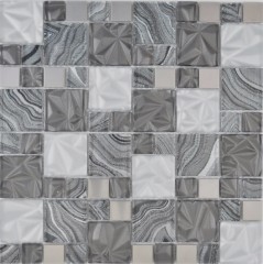 Mosaïque de verre Carreaux de mosaïque acier gris anthracite noir mur carrelage cuisine salle de bain